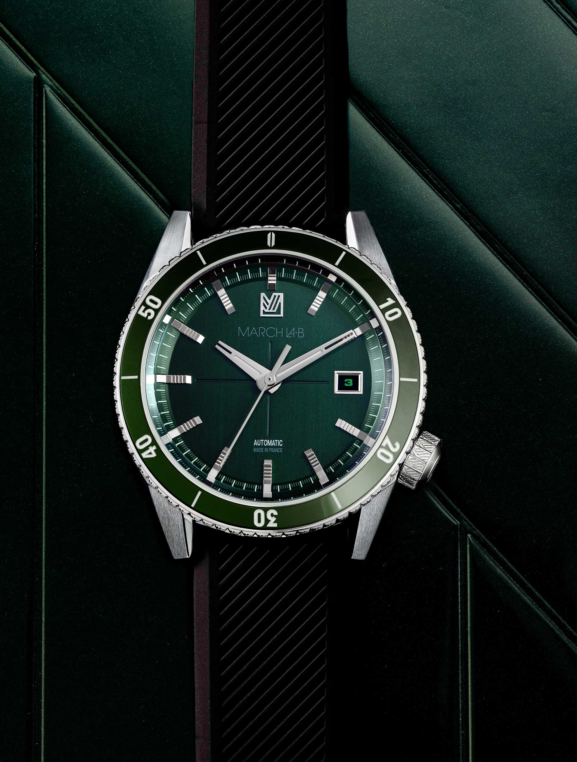 march-la-b-bonzer-automatique-double-green-41-mm-plongeuse image 2