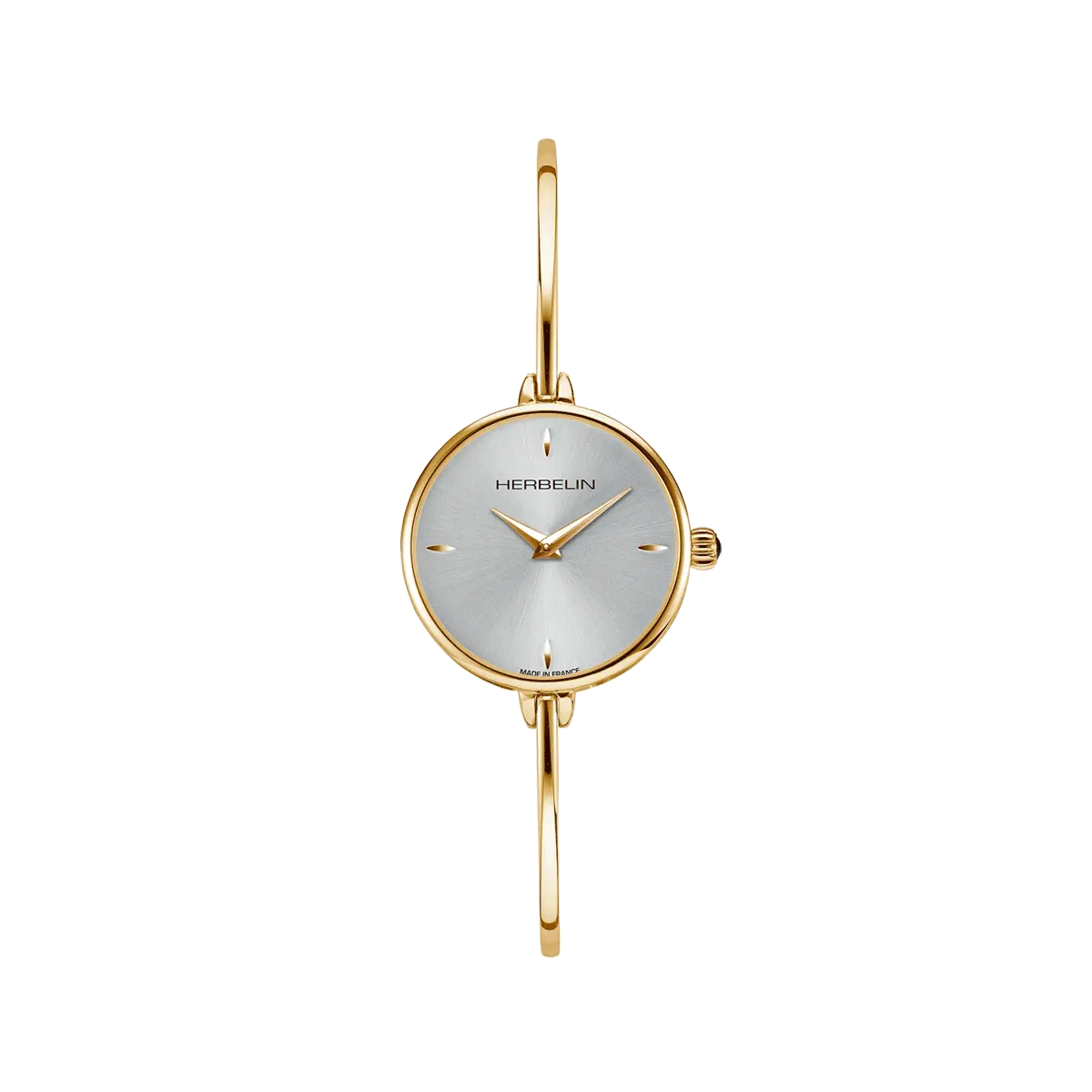 herbelin-fil-quartz-montre-femme-ronde-dor-blanc-acier-316l image 1