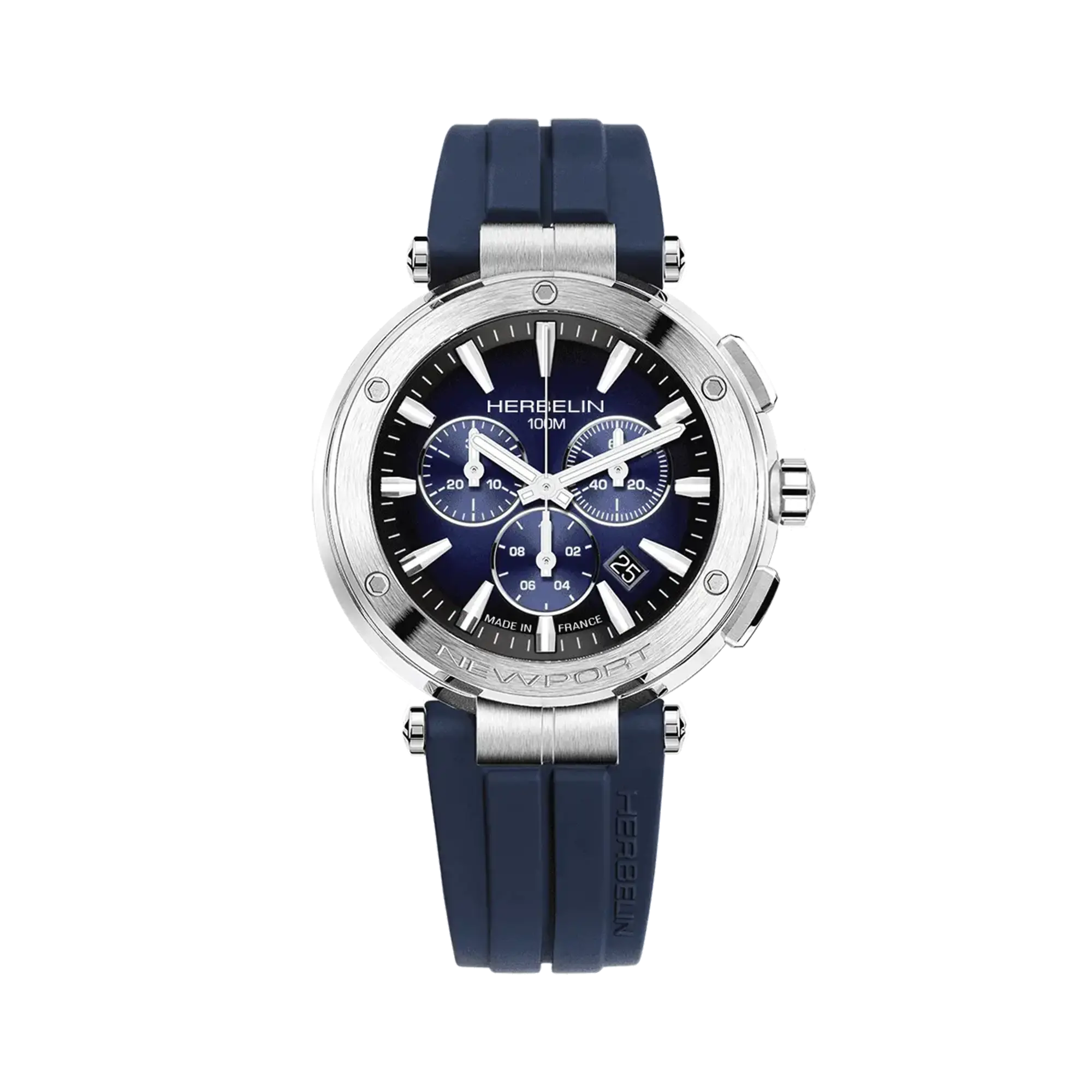 herbelin-newport-chronographe-quartz-acier-bleu-et-noir-43mm image 1