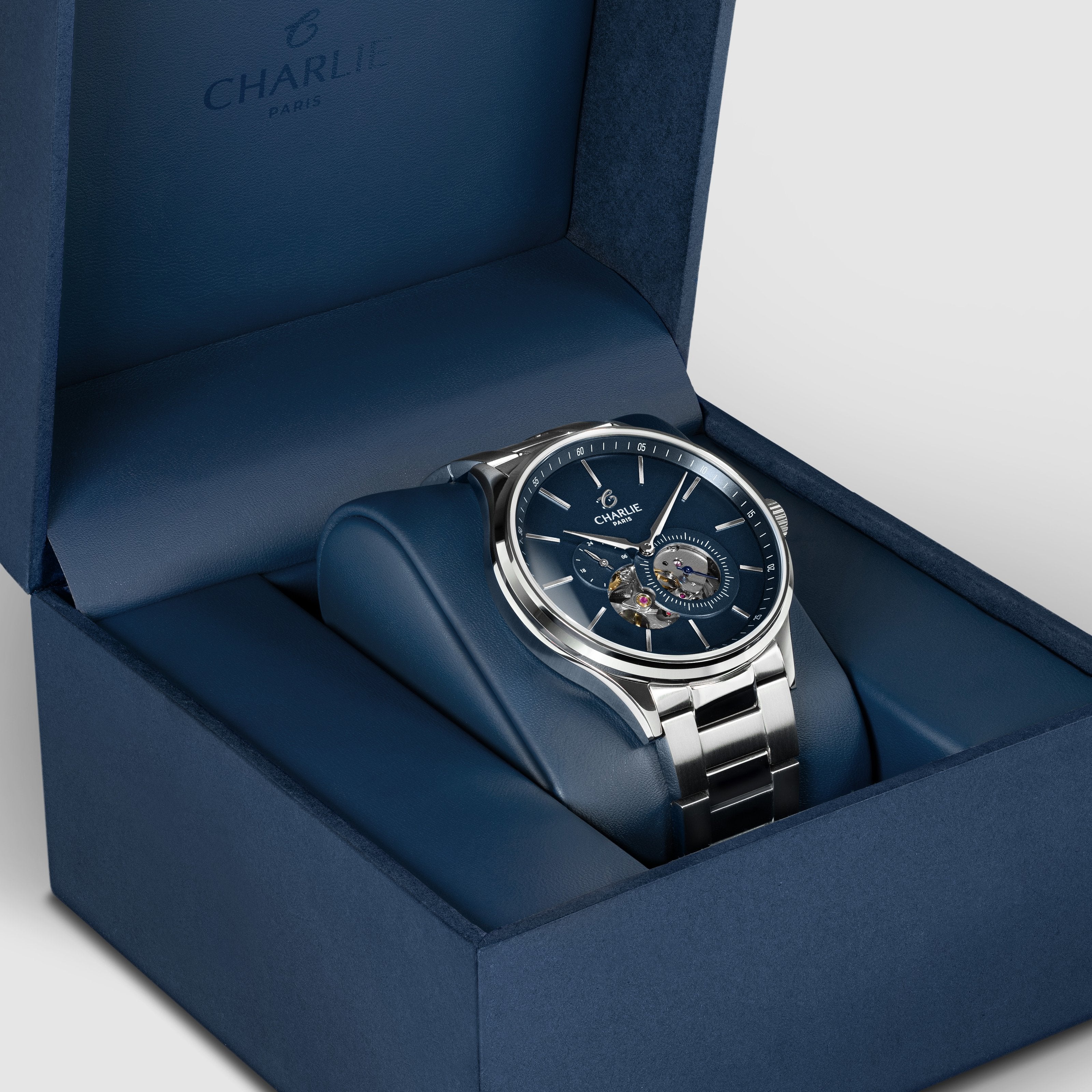 charlie-paris-initial-c-ur-ouvert-montre-automatique-homme-40mm-bleu-2 image 7
