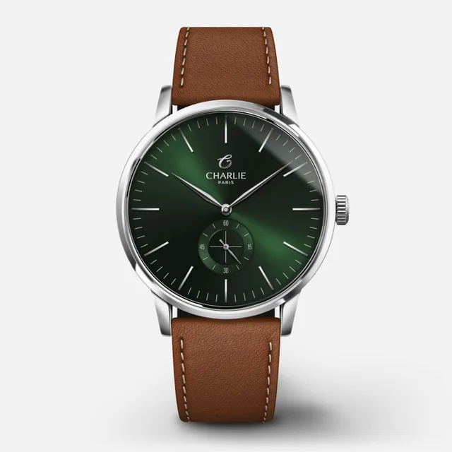 charlie-paris-horizon-montre-quartz-homme-39mm-cadran-vert image 1