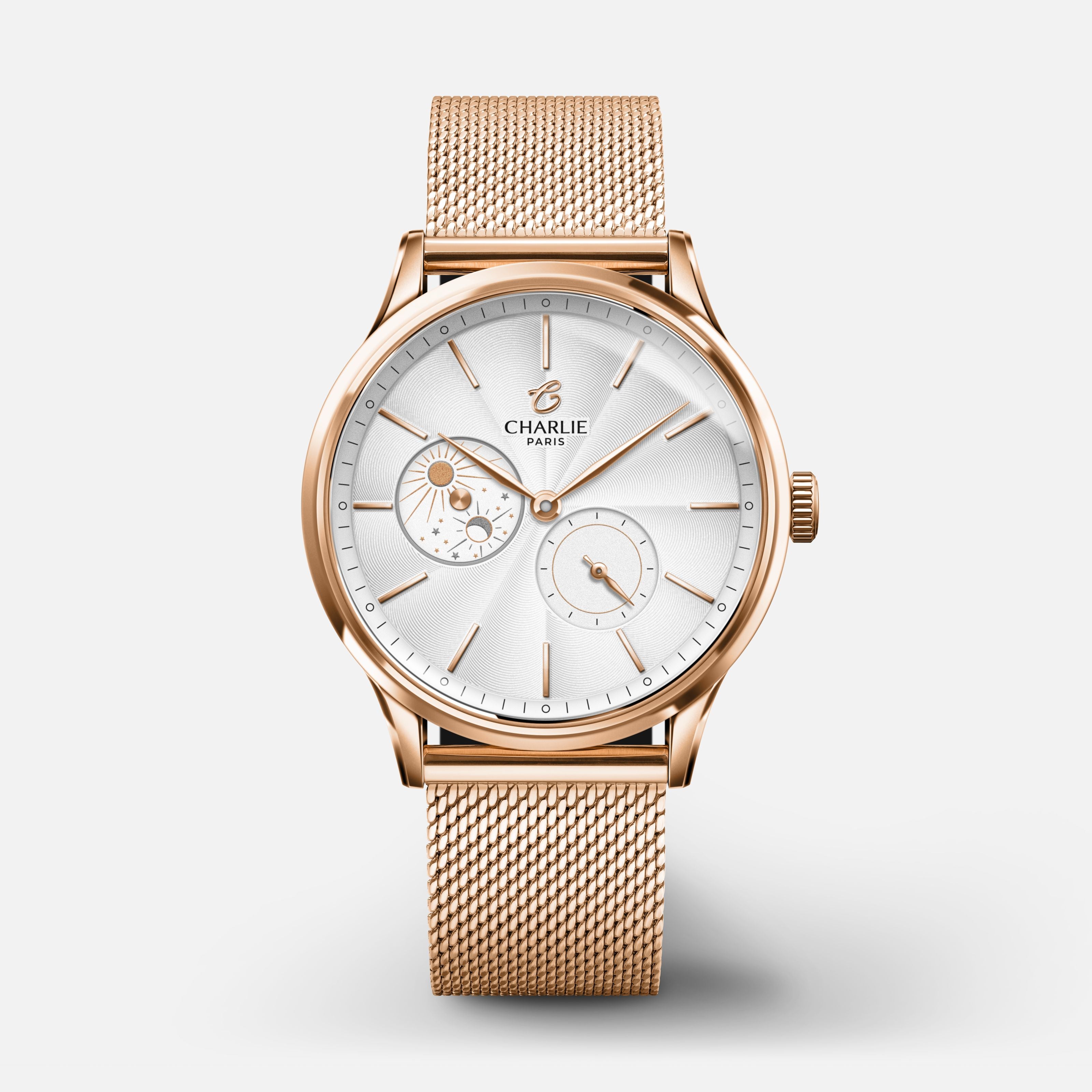 charlie-paris-initial-36-jour-nuit-montre-automatique-femme-36-mm-dor-rose image 1