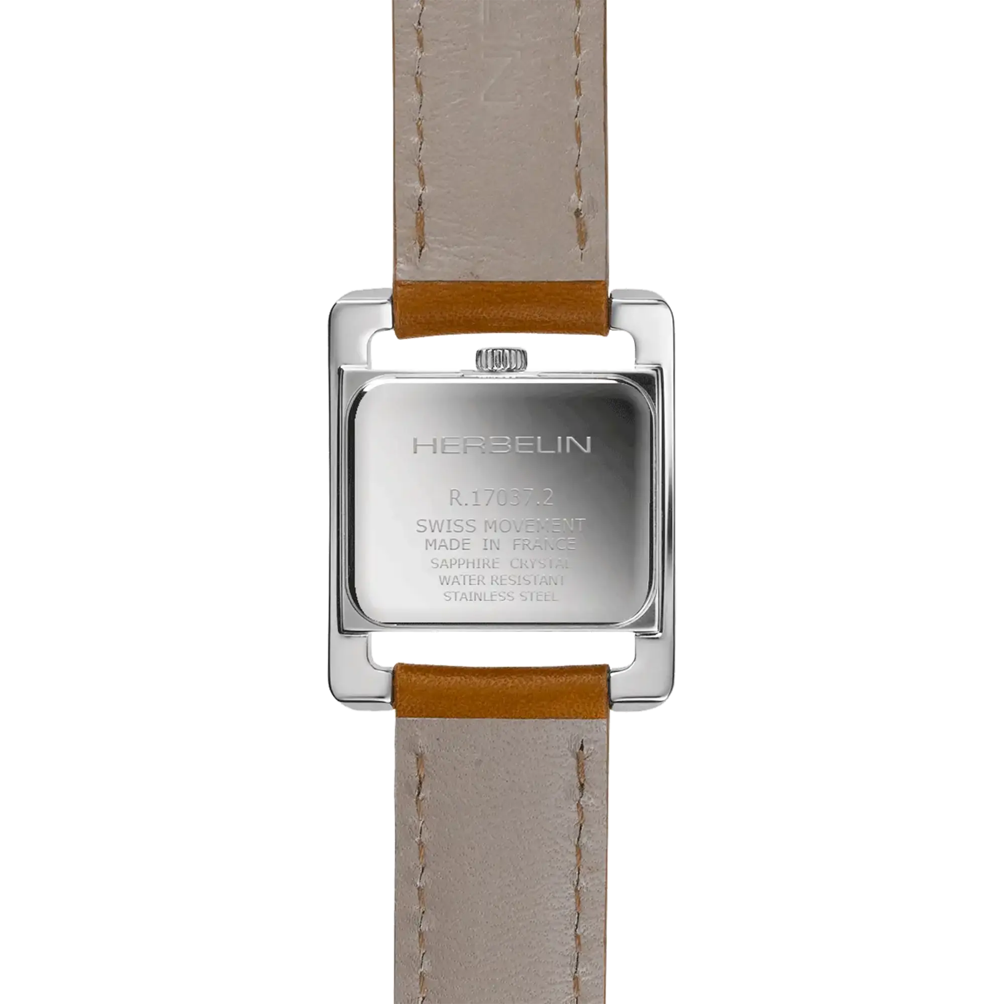 herbelin-ve-avenue-quartz-nacre-blanche-cuir-camel-femme image 4