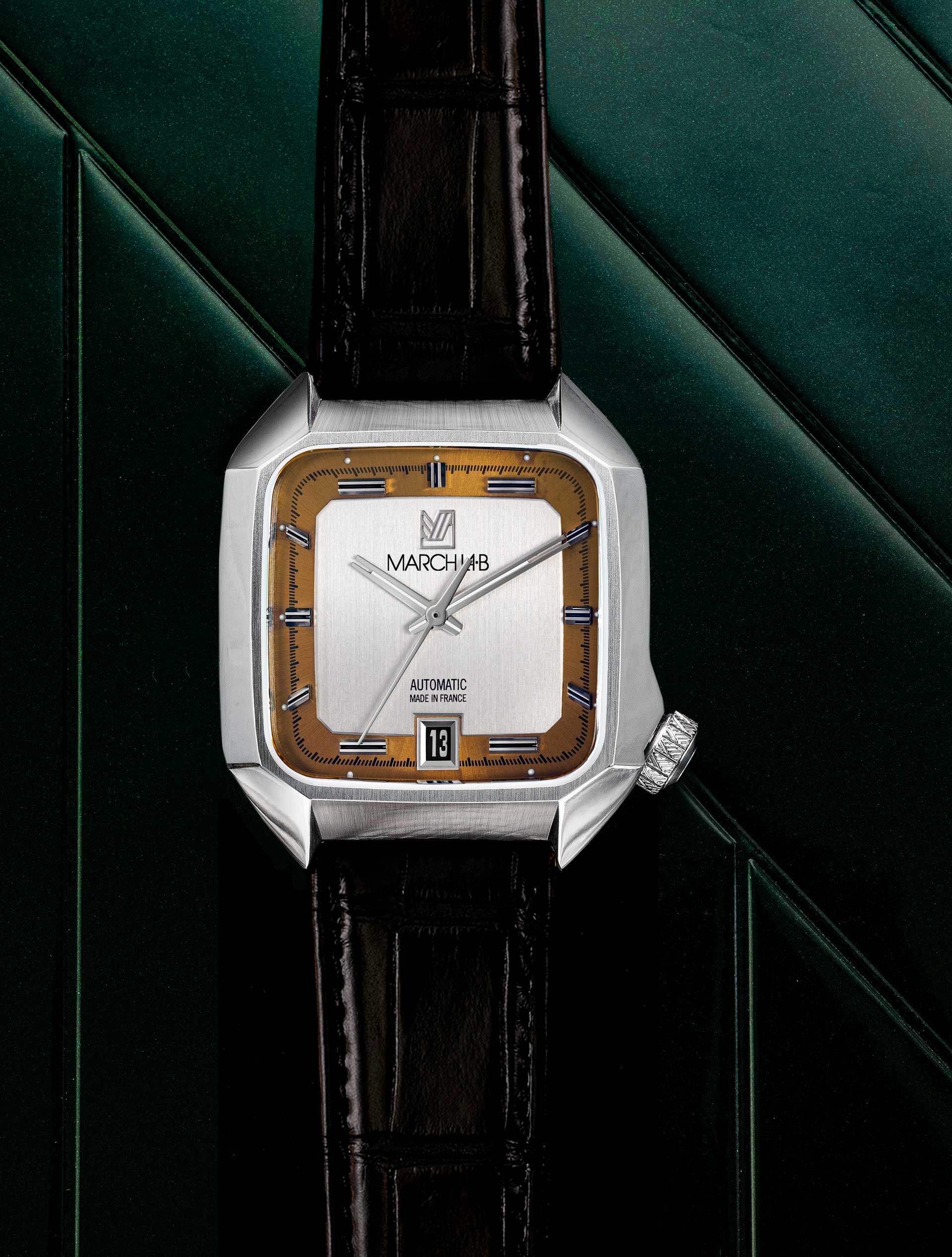 march-la-b-am2-slim-automatique-shelter-montre-homme-36-mm-cadran-bicolore image 2