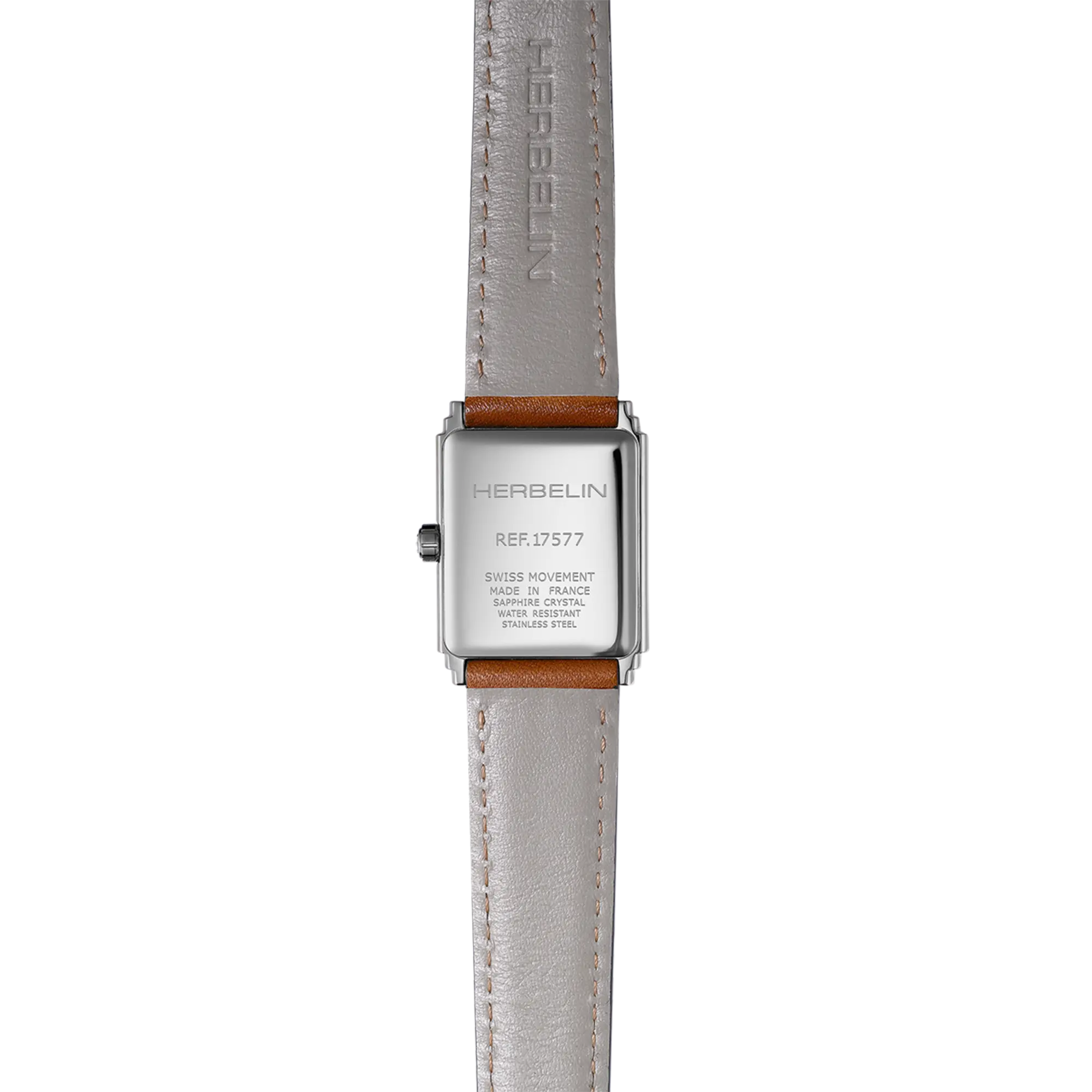 herbelin-art-d-co-1925-s-montre-femme-acier-cuir-camel image 4