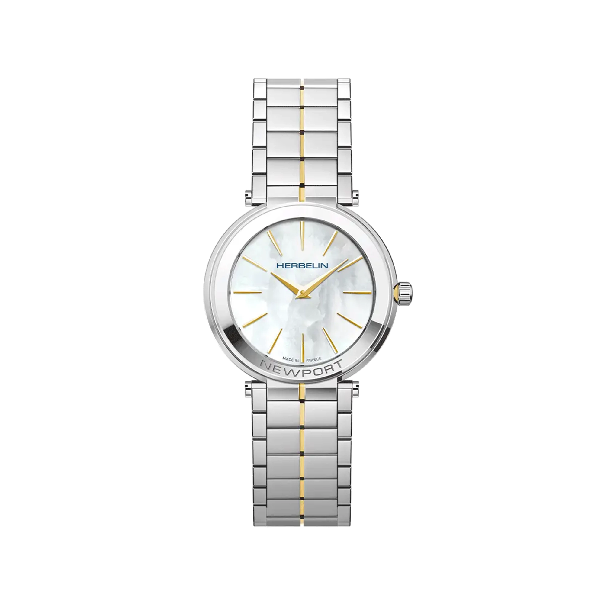 herbelin-newport-slim-quartz-nacre-et-acier-montre-femme image 1