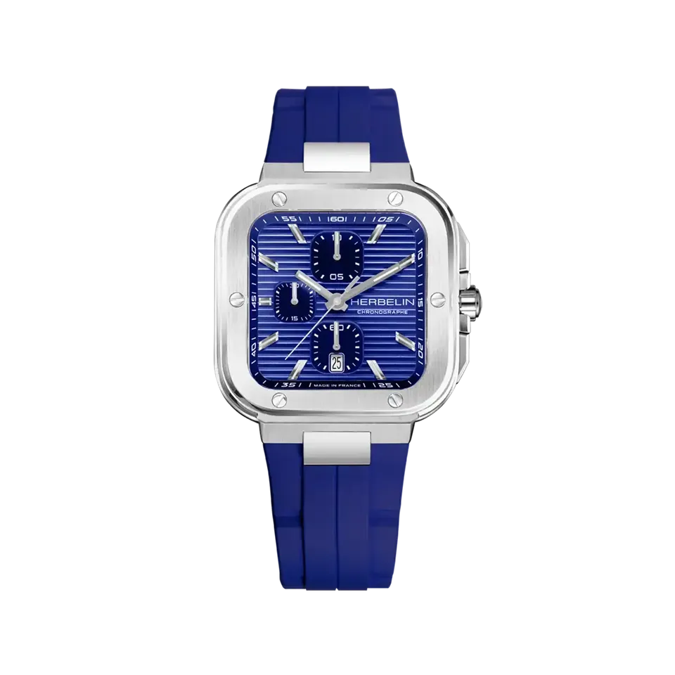 herbelin-cap-camarat-square-chronographe-bleu-fkm-bleu-homme image 1
