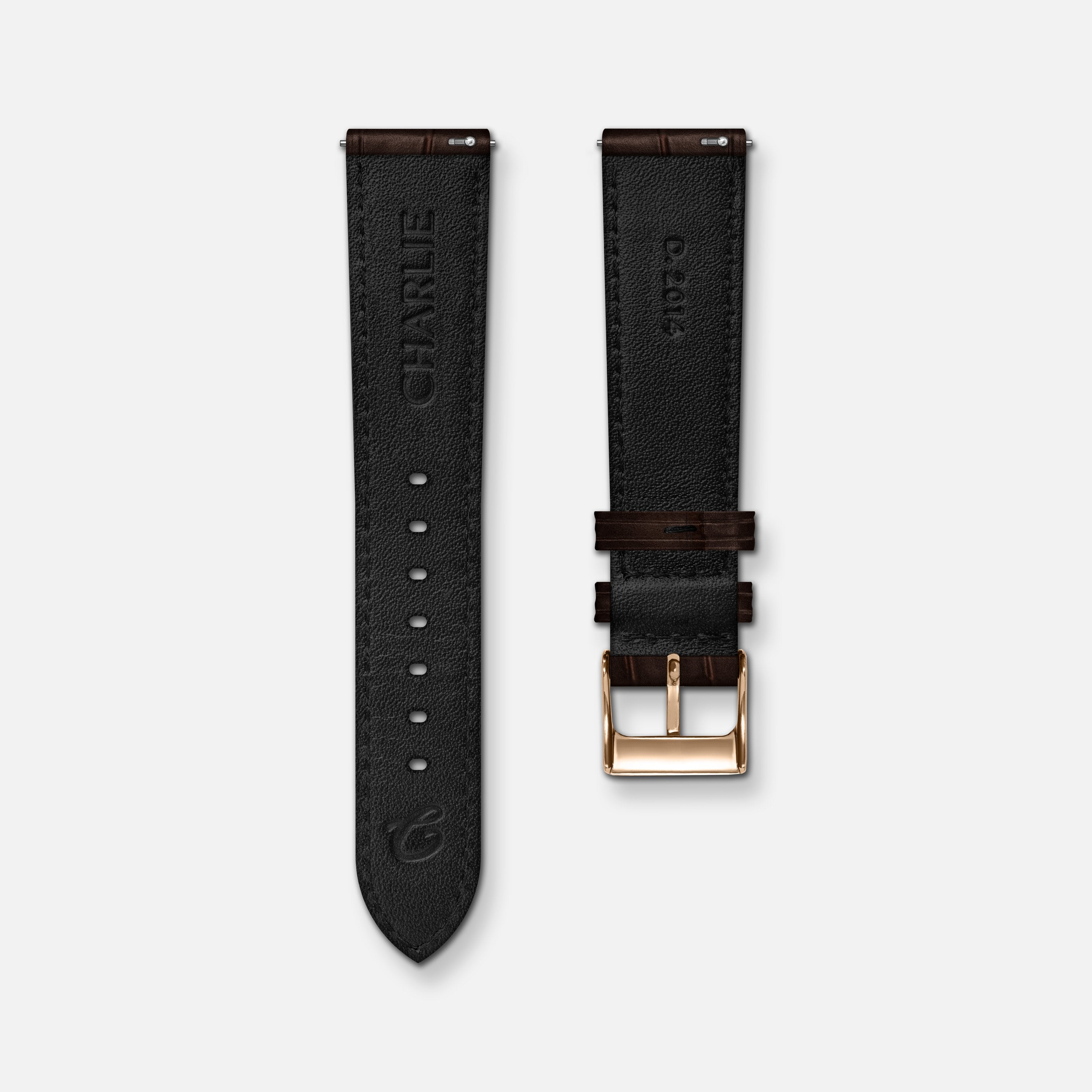 charlie-paris-bracelet-cuir-crocograin-chocolat-18mm-initial image 3