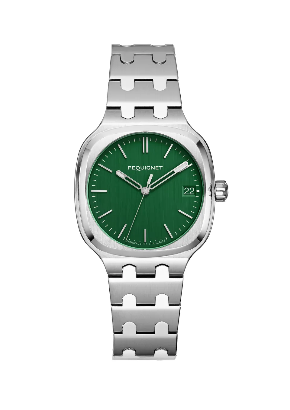 pequignet-concorde-cadran-vert-anglais-36-mm-montre-sport-chic-acier image 1