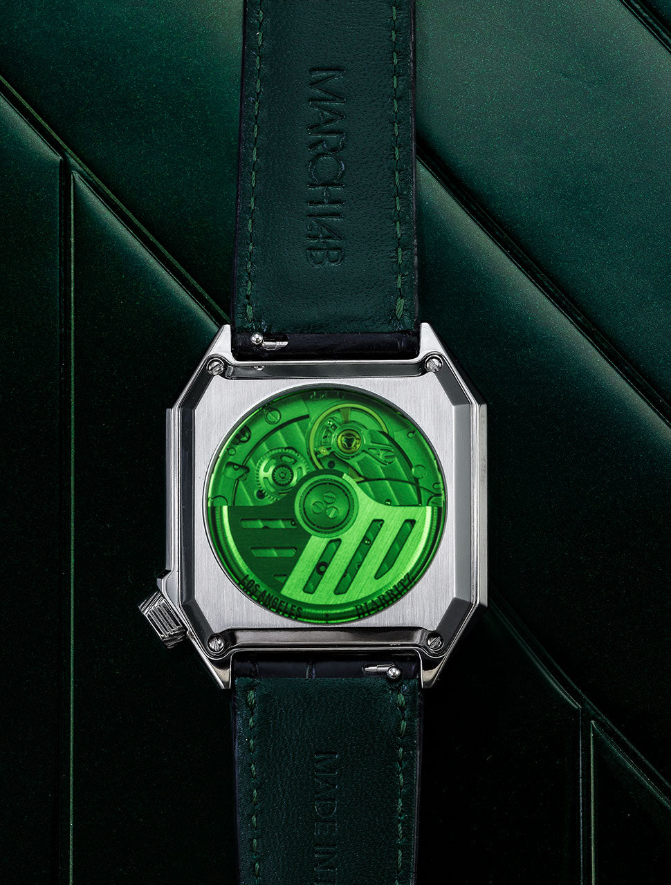 march-la-b-mansart-automatique-grall-date-34-mm-cadran-sabl-vert image 4