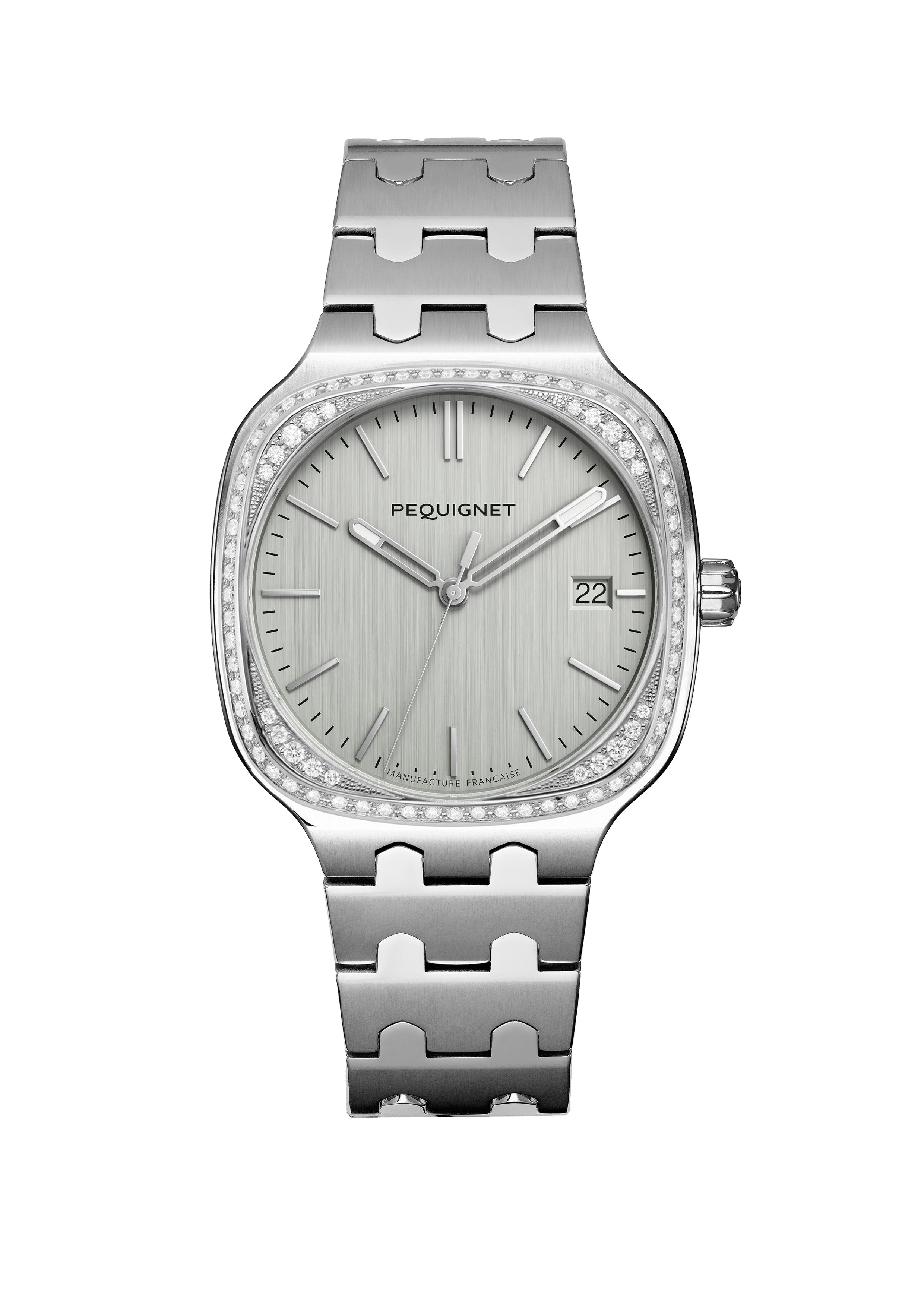 pequignet-concorde-36mm-cadran-argent-lunette-diamants-calibre-initial-montre-fe image 1