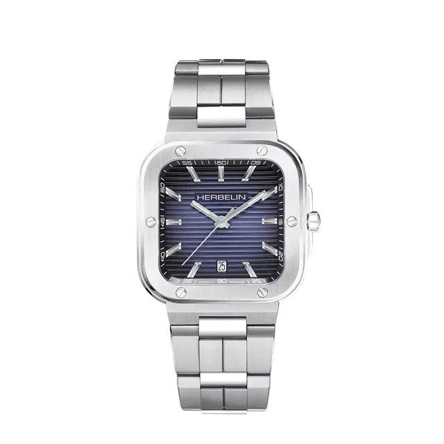 herbelin-cap-camarat-square-acier-bleu-montre-homme-quartz-bracelet-int-gr image 1