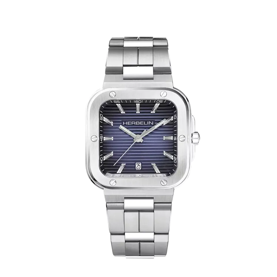 herbelin-cap-camarat-square-acier-bleu-montre-homme-quartz-bracelet-int-gr image 1