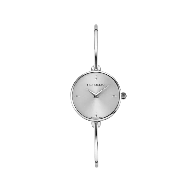 herbelin-fil-montre-quartz-femme-acier-cadran-blanc image 1