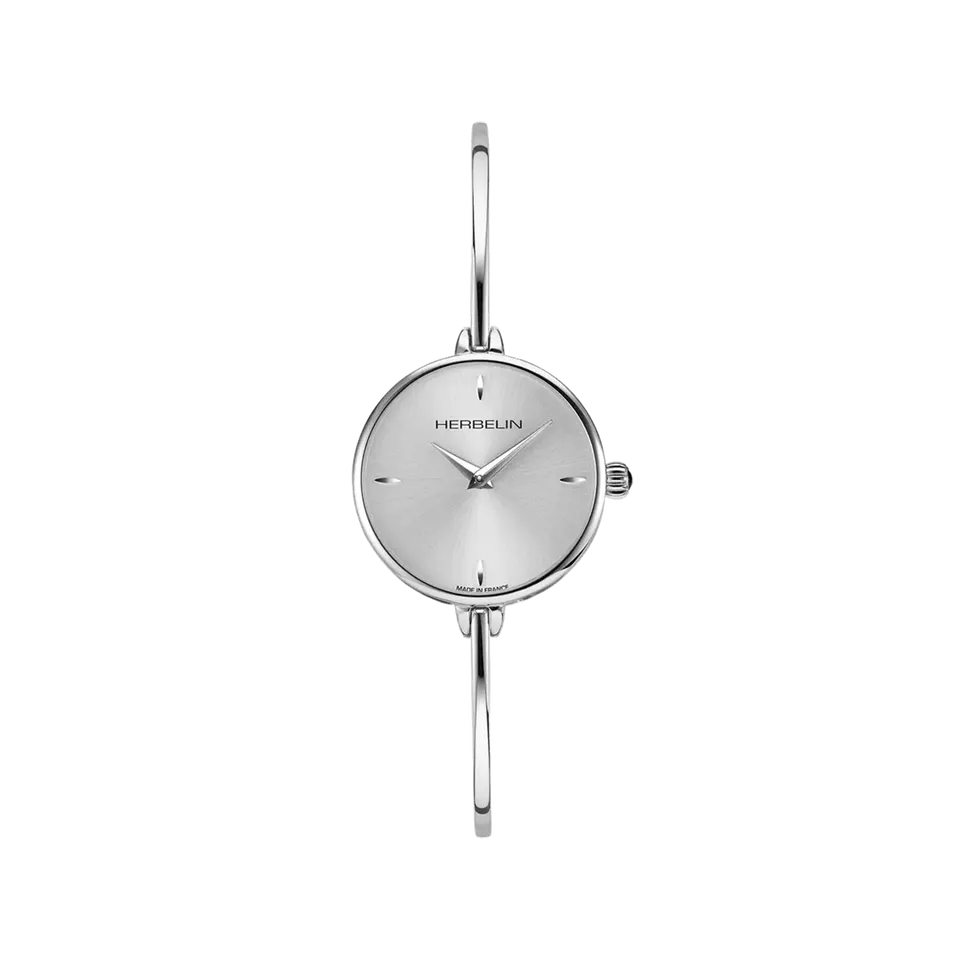herbelin-fil-montre-quartz-femme-acier-cadran-blanc image 1
