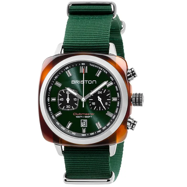 briston-clubmaster-sport-chrono-42-mm-vert-anglais-quartz image 1
