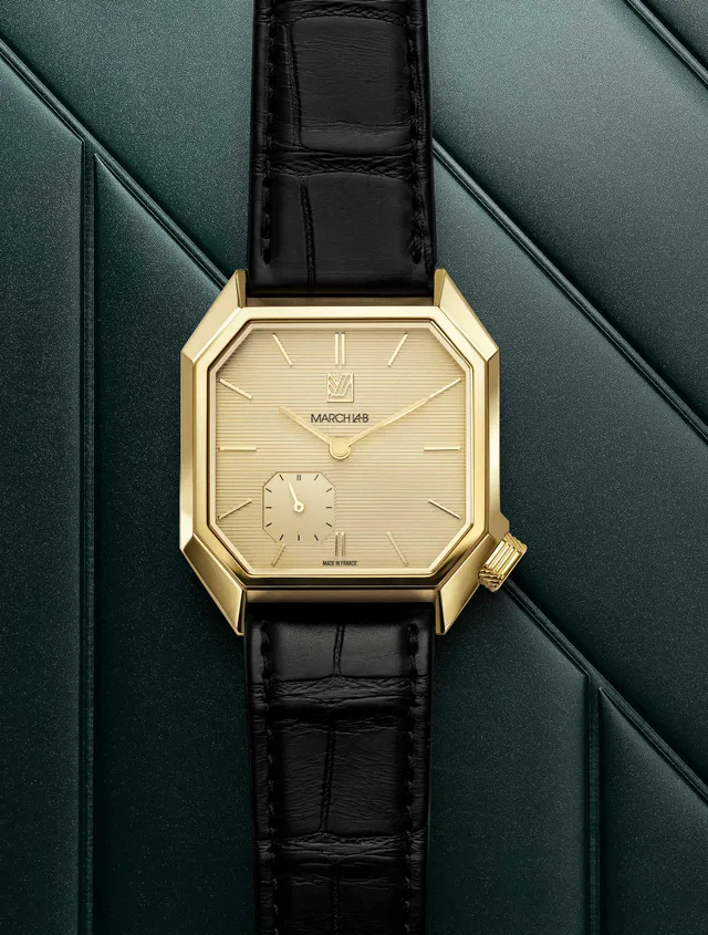 march-la-b-mansart-petite-seconde-golden-hour-35-mm-montre-automatique-plaqu-or image 1