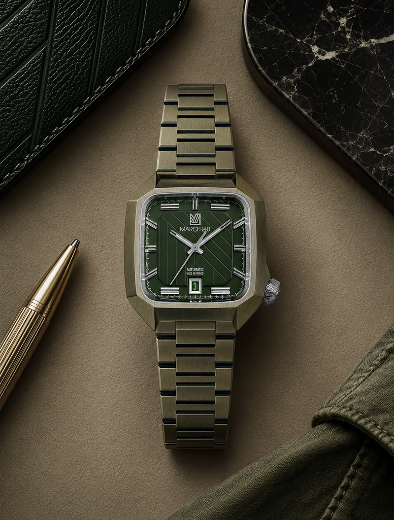 march-la-b-am2-slim-automatique-corporate-36mm-vert-homme image 5