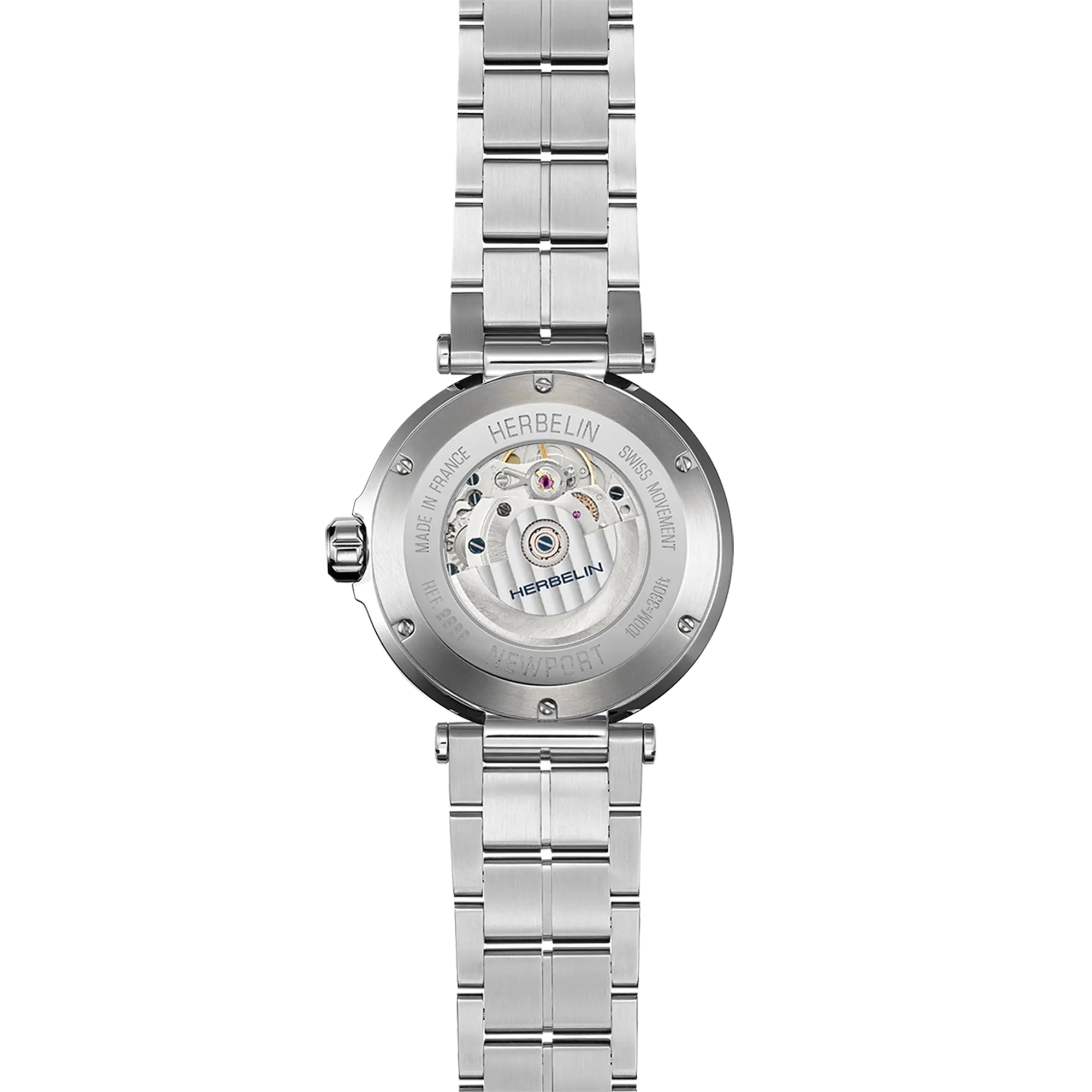 herbelin-newport-automatique-phases-de-lune-acier-montre-homme-cadran-bleu-lune image 4