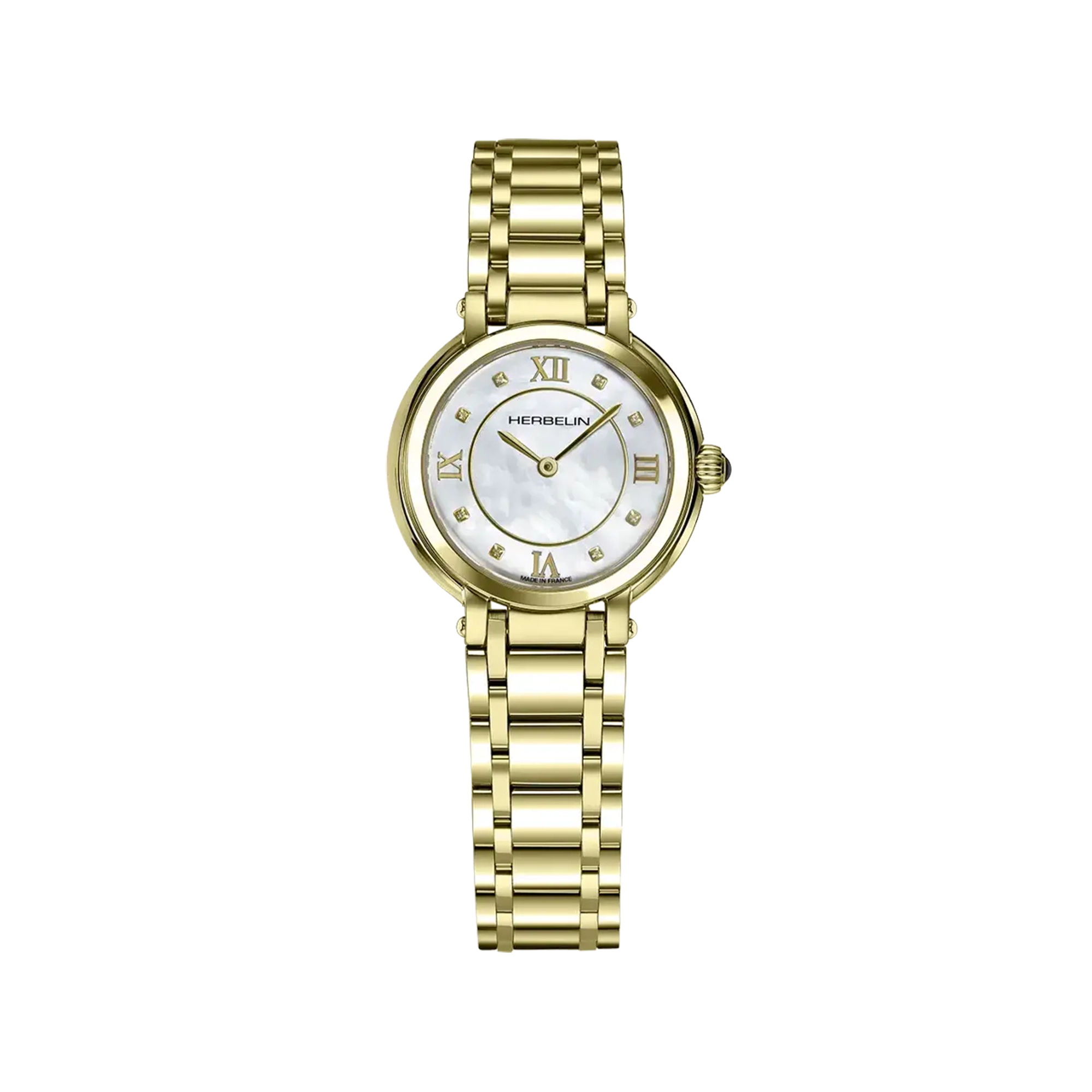herbelin-galet-montre-femme-quartz-28-mm-nacre-pvd-or-jaune image 1