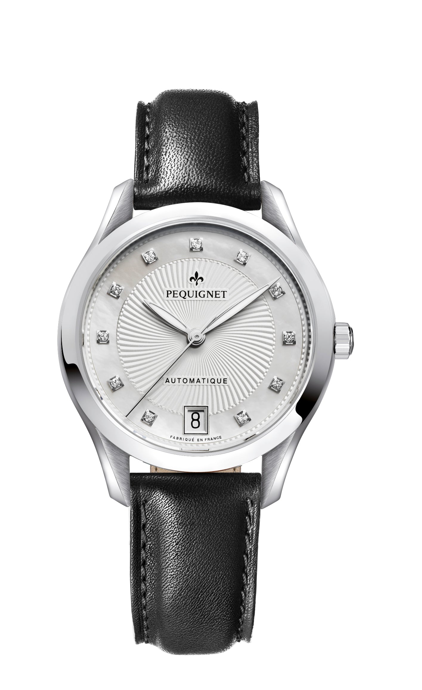 pequignet-l-gance-acier-nacre-diamants-jour-date-montre-femme image 7