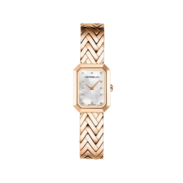herbelin-octog-ne-chevrons-montre-femme-nacre-pvd-or-rose image 1