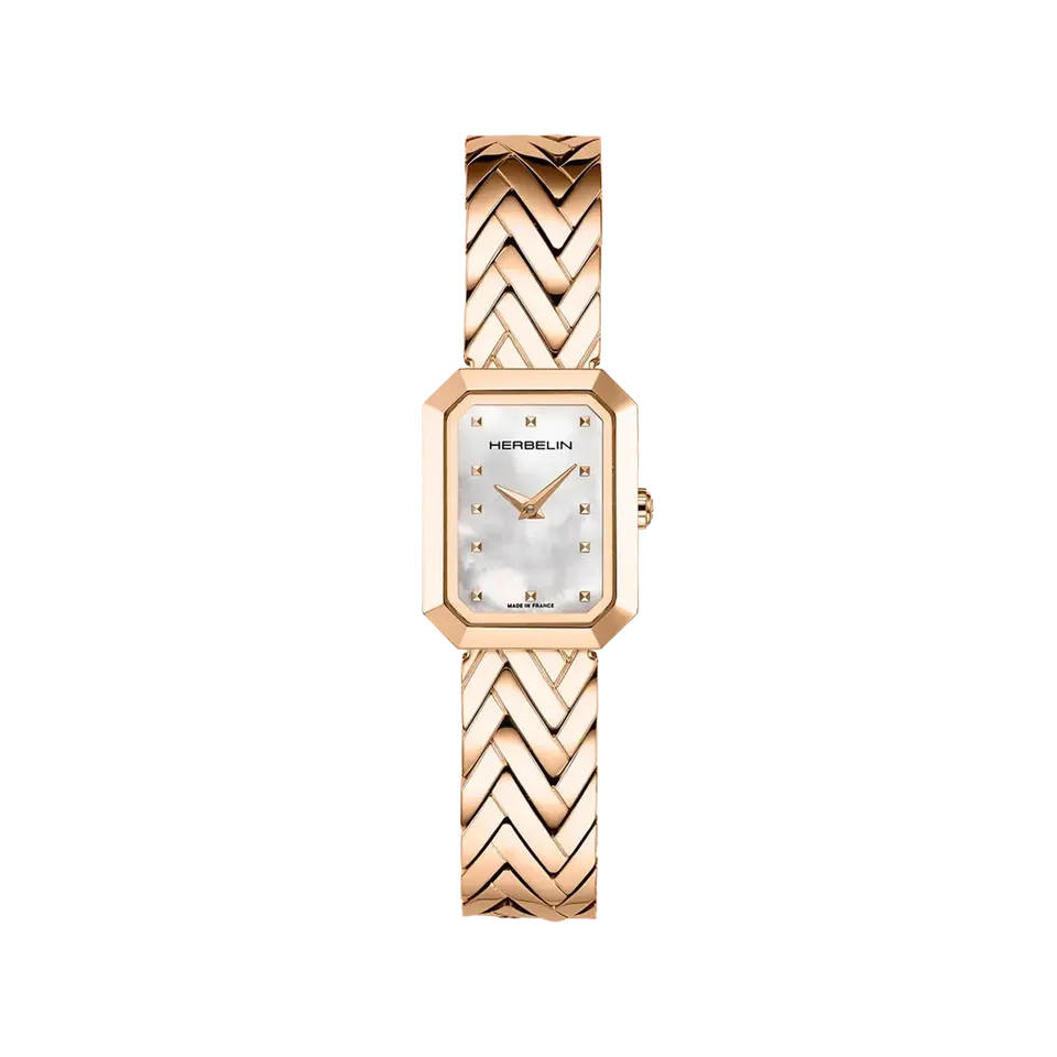 herbelin-octog-ne-chevrons-montre-femme-nacre-pvd-or-rose image 1