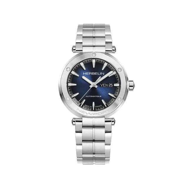 herbelin-newport-montre-automatique-acier-cadran-bleu-homme image 1