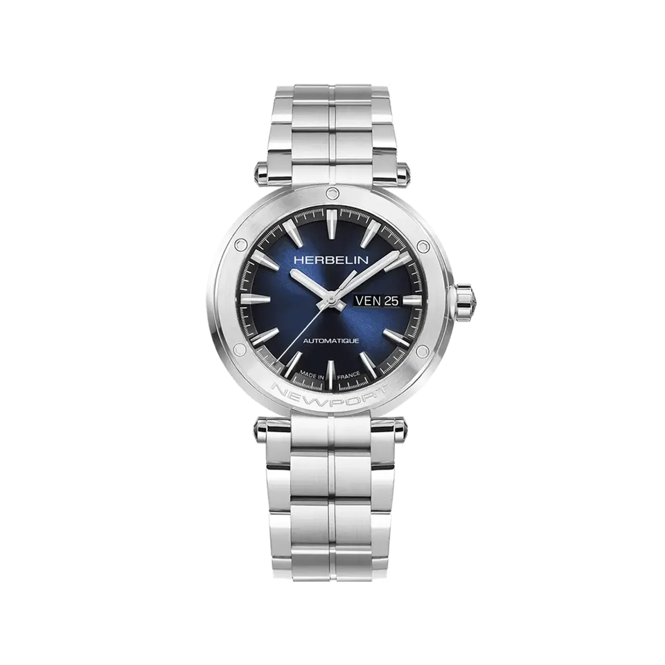 herbelin-newport-montre-automatique-acier-cadran-bleu-homme image 1