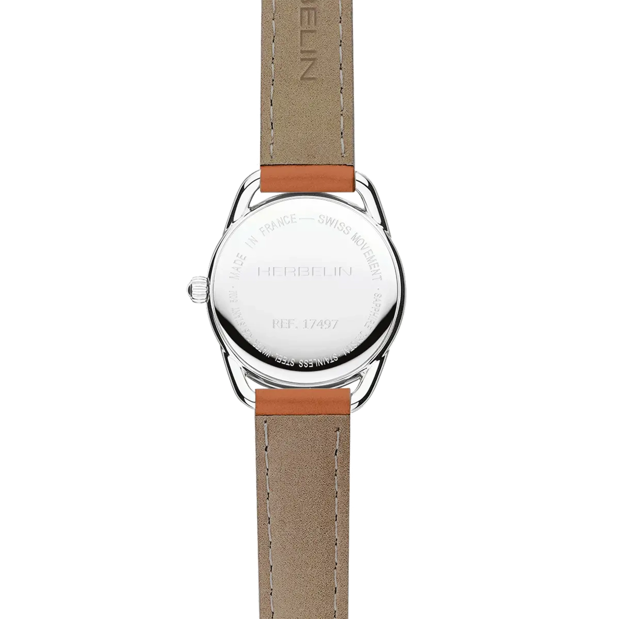 herbelin-quinoxe-quartz-femme-acier-cuir-camel image 4