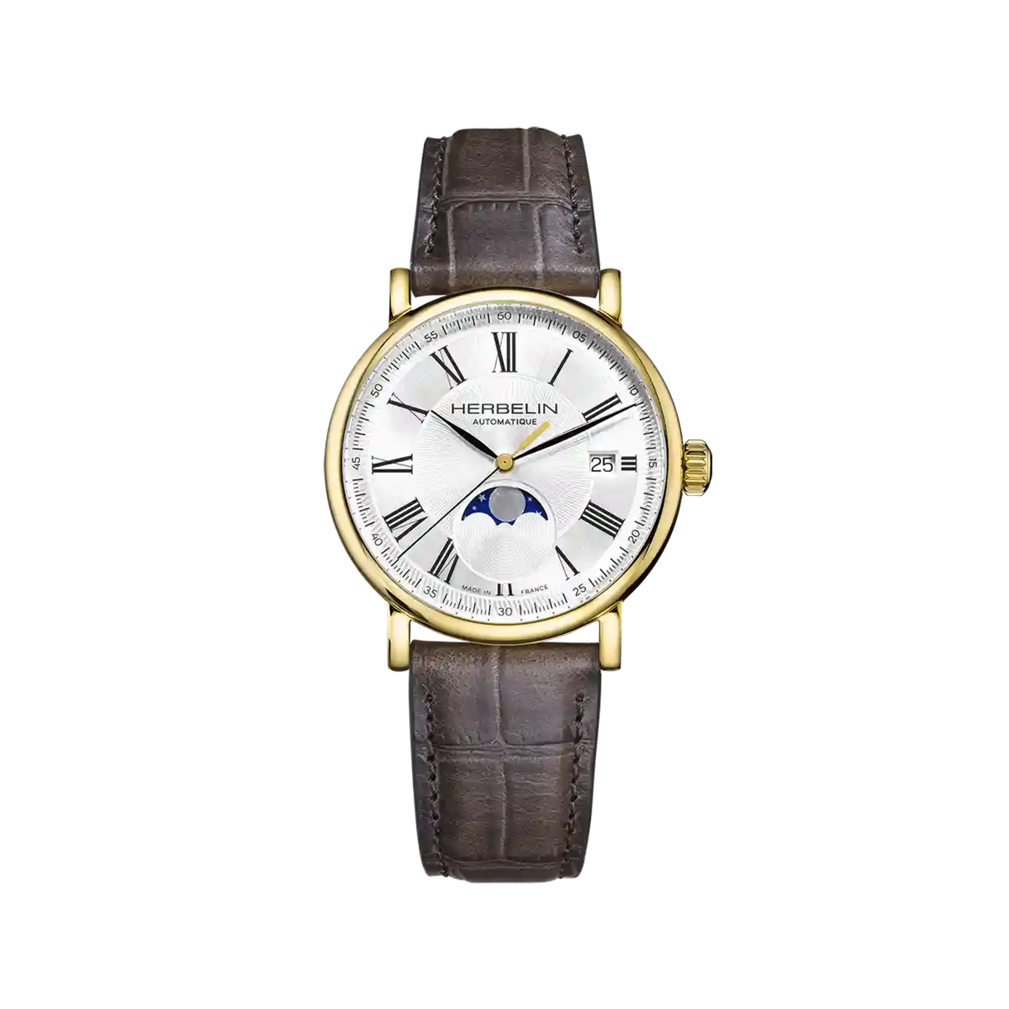 herbelin-inspiration-automatique-phase-de-lune-38-mm-acier-bicolore-pvd-or-et-cu image 1