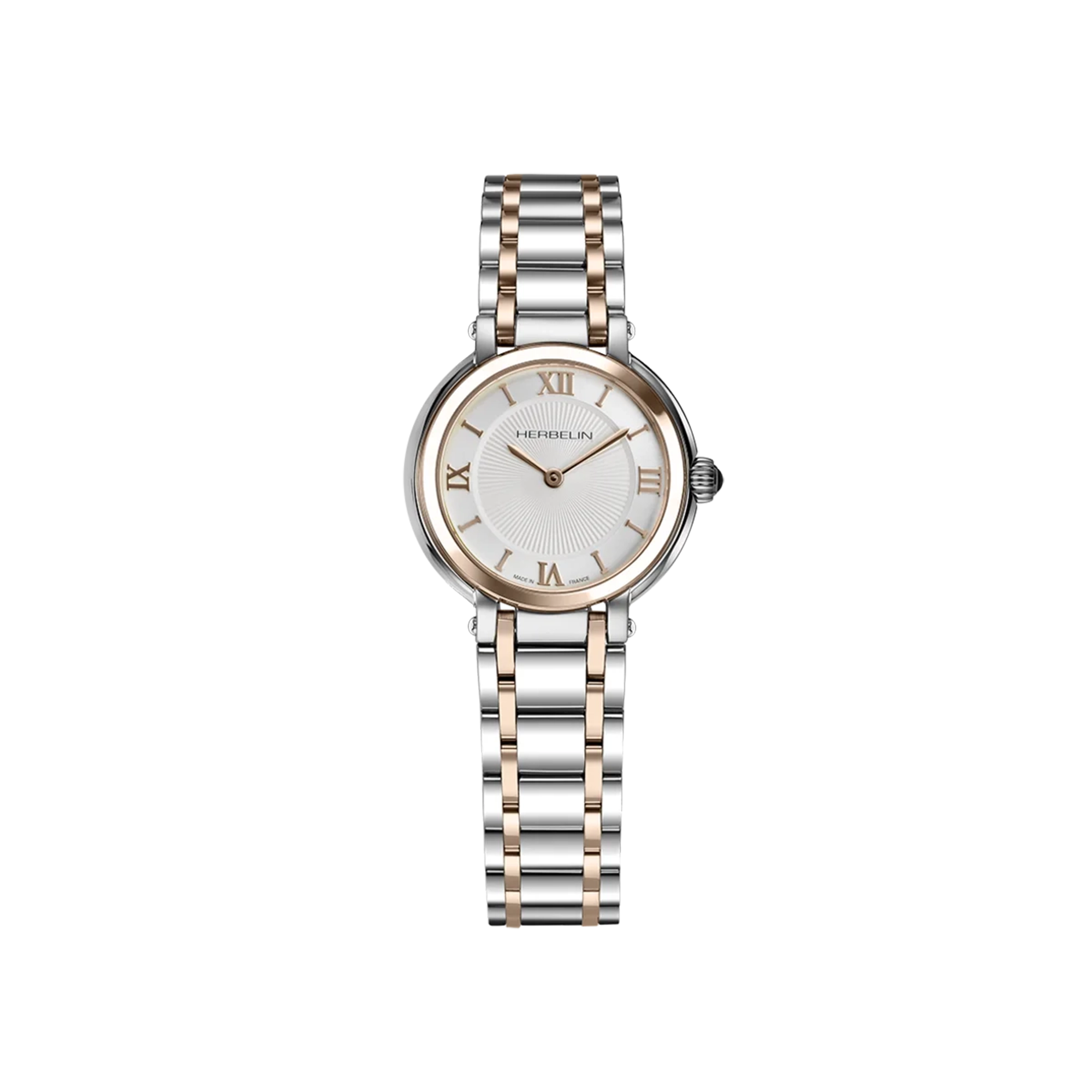 herbelin-galet-quartz-pvd-or-rose-cadran-guilloch-femme-acier image 1