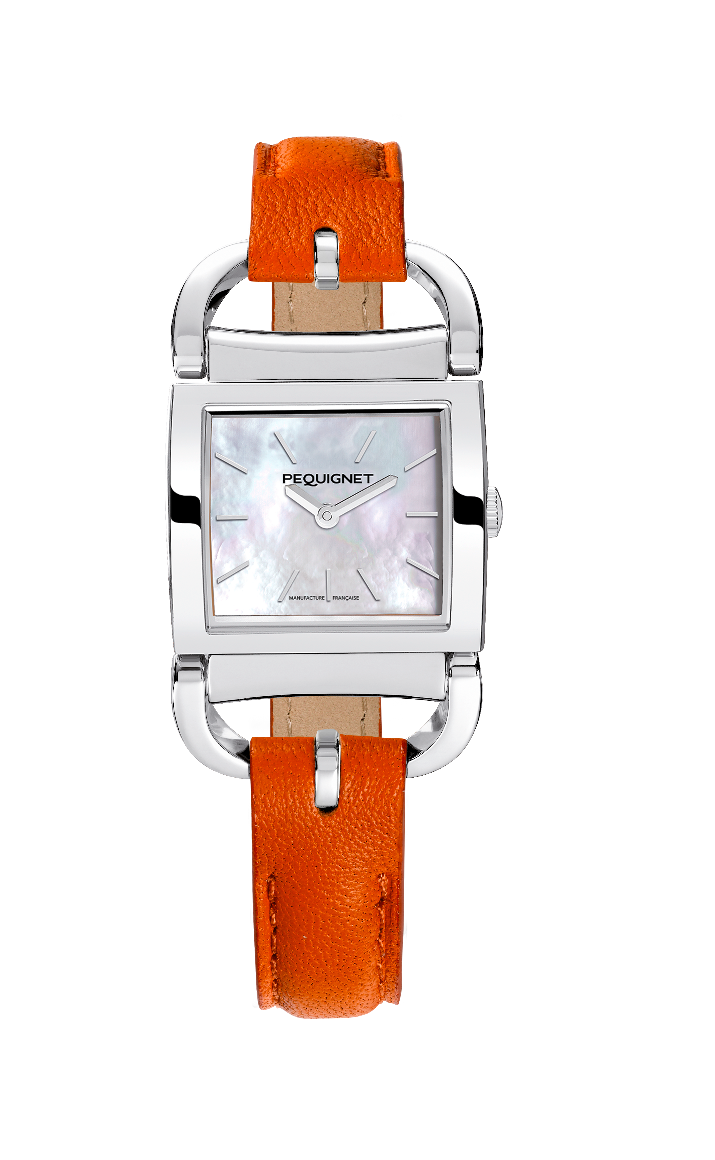 pequignet-equus-attelage-montre-quartz-cadran-nacre-bo-tier-acier-rectangulaire image 3