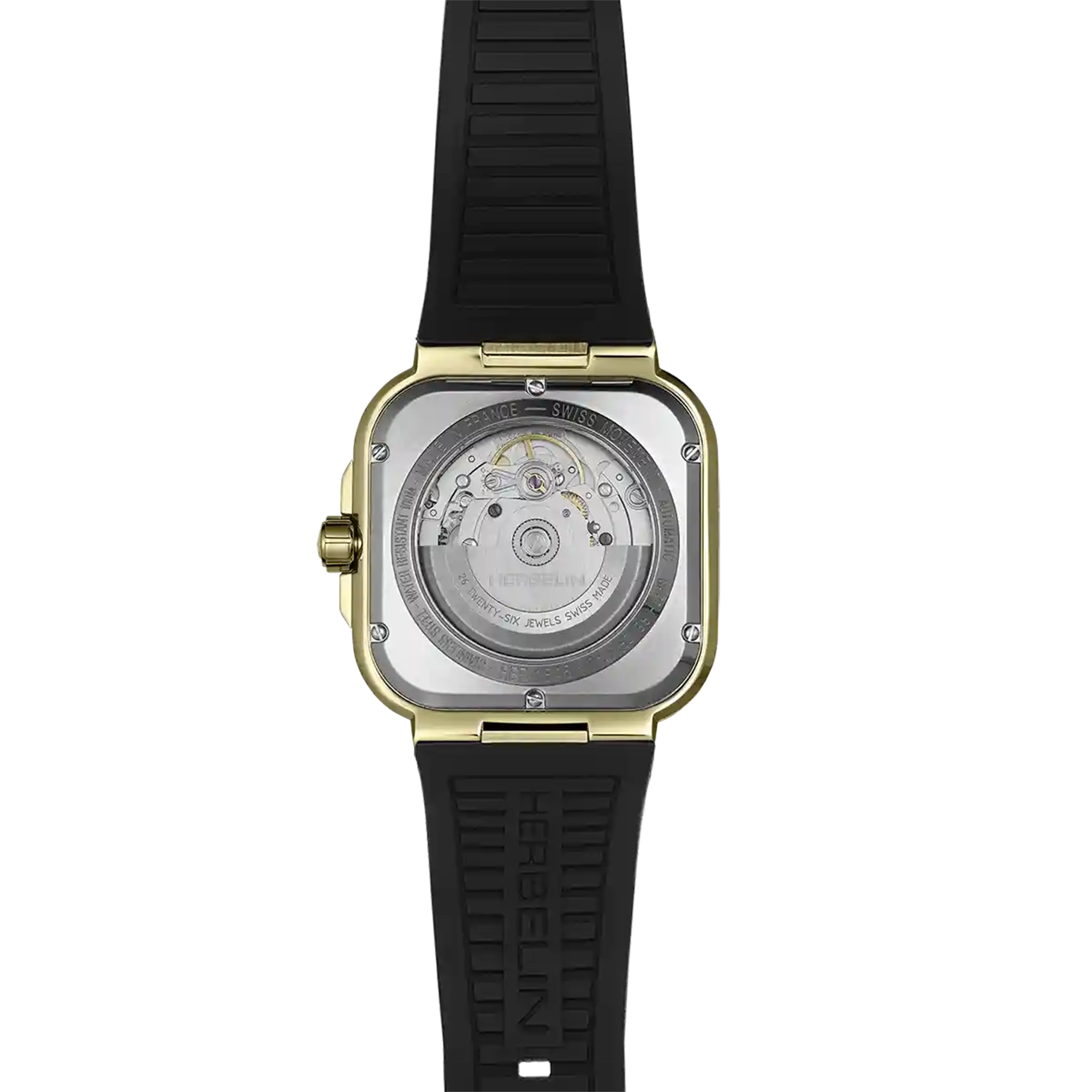 herbelin-cap-camarat-square-automatique-acier-pvd-or-1n-noir-39mm-montre-homme image 4