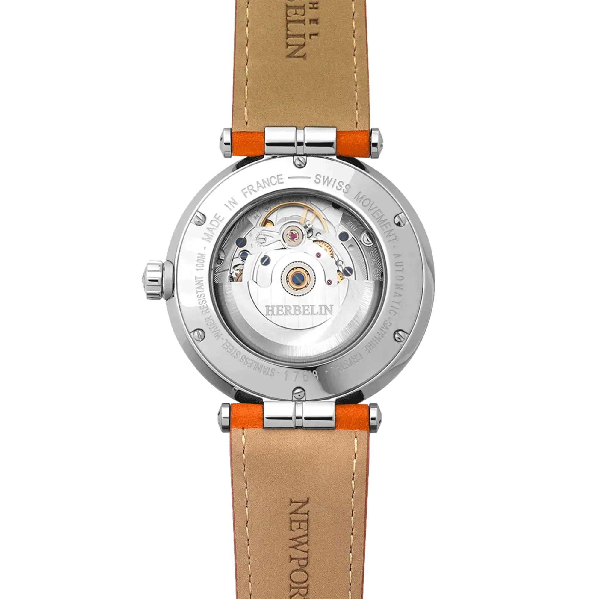 herbelin-newport-automatique-bleu-cuir-camel-homme-montre-automatique image 4