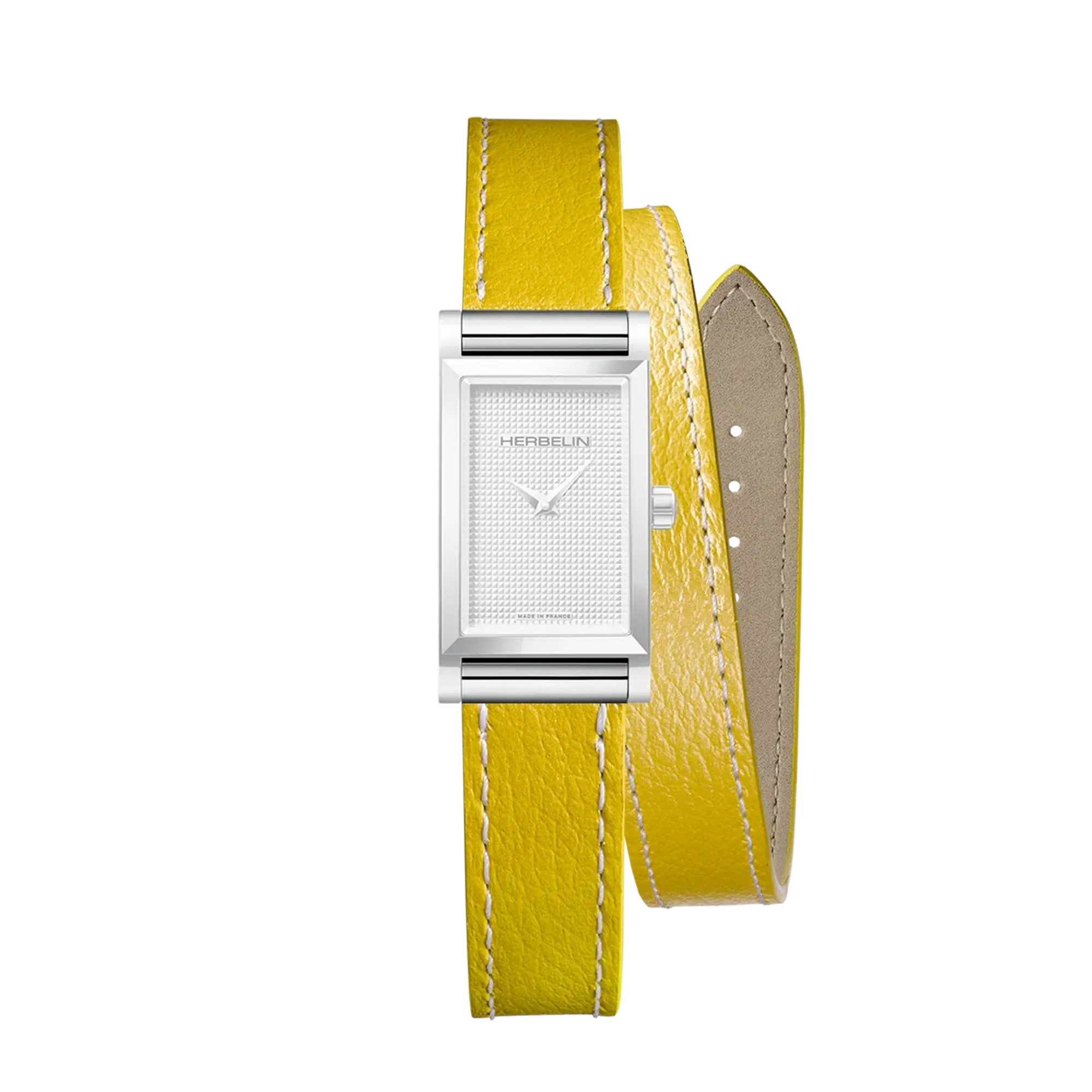 herbelin-antar-s-bracelet-double-jaune-bracelet-montre-cuir-interchangeable image 2