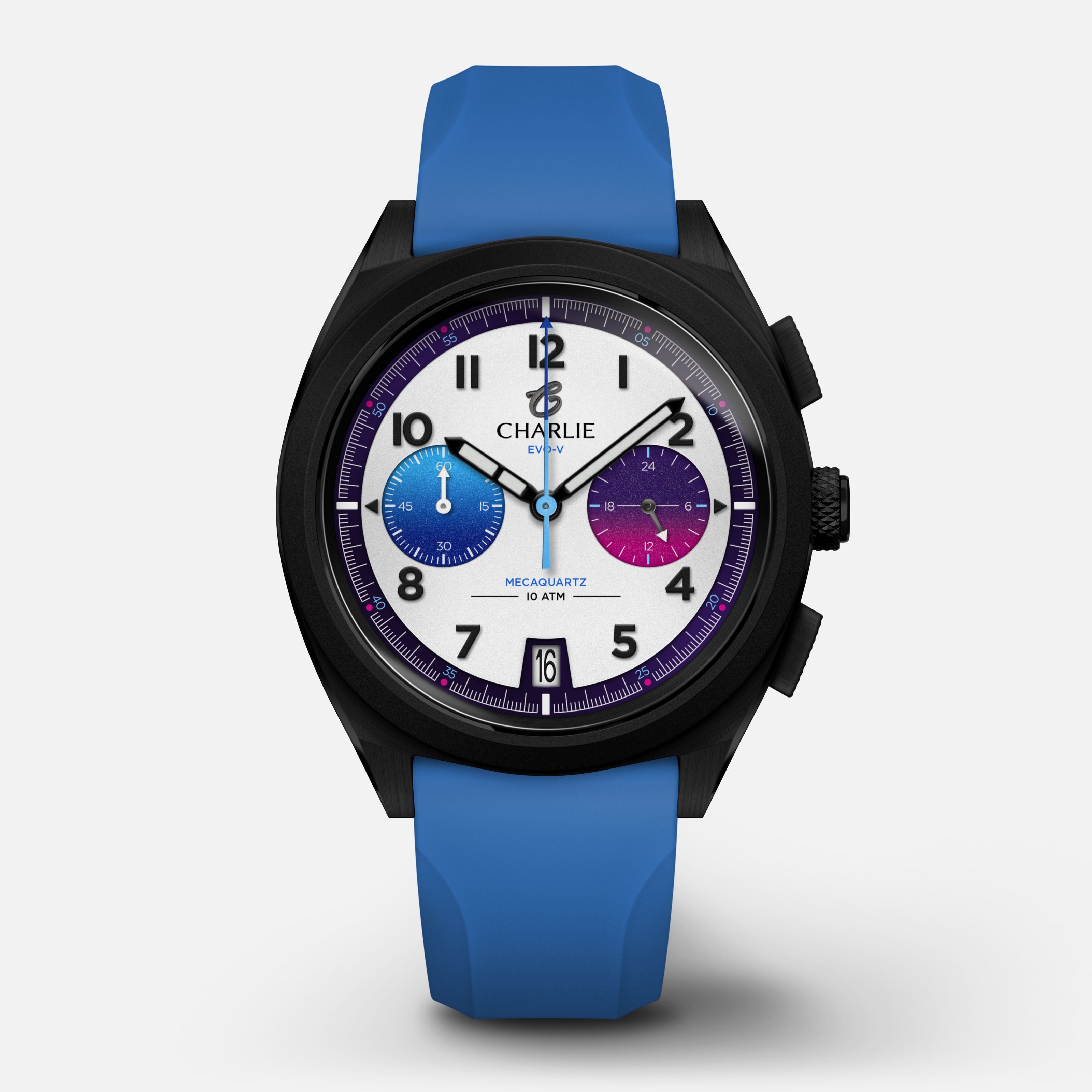charlie-paris-grx-chronographe-evo-v-montre-sport-homme-39mm-pvd-noir-cadran-bla image 1