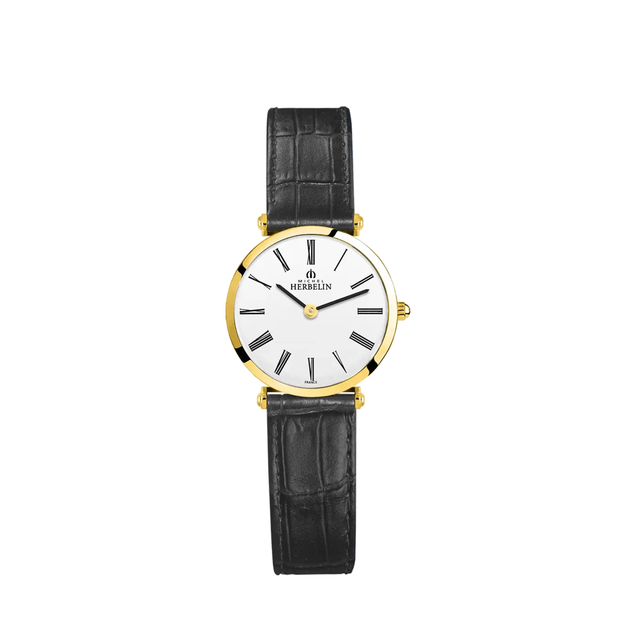 herbelin-epsilon-quartz-dor-et-cuir-noir-montre-femme-extra-plate image 1