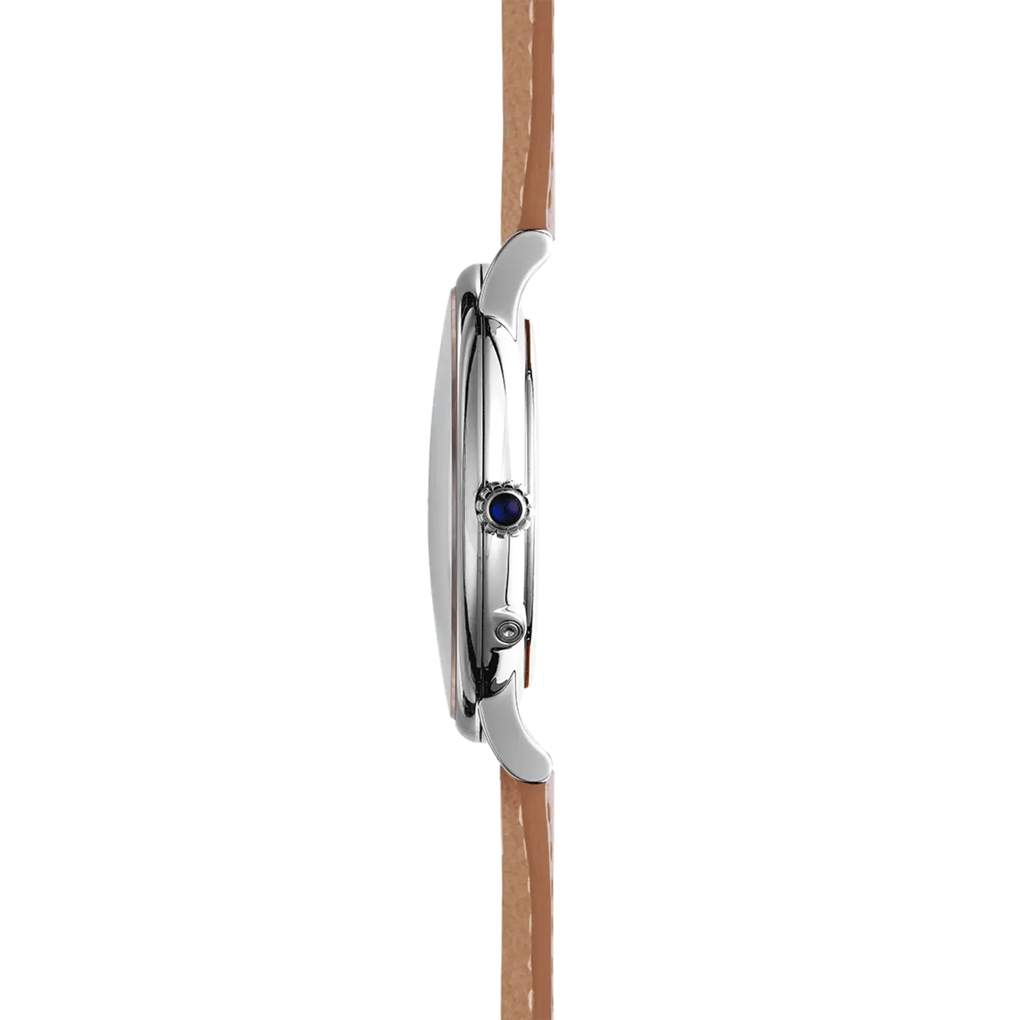 herbelin-inspiration-phase-de-lune-quartz-acier-cadran-argent-et-cuir-camel-homm image 4