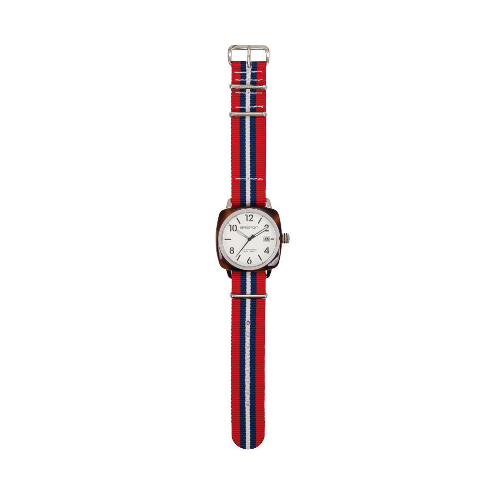 briston-clubmaster-classic-bracelet-type-nato-rouge-bleu-blanc-20-mm image 4