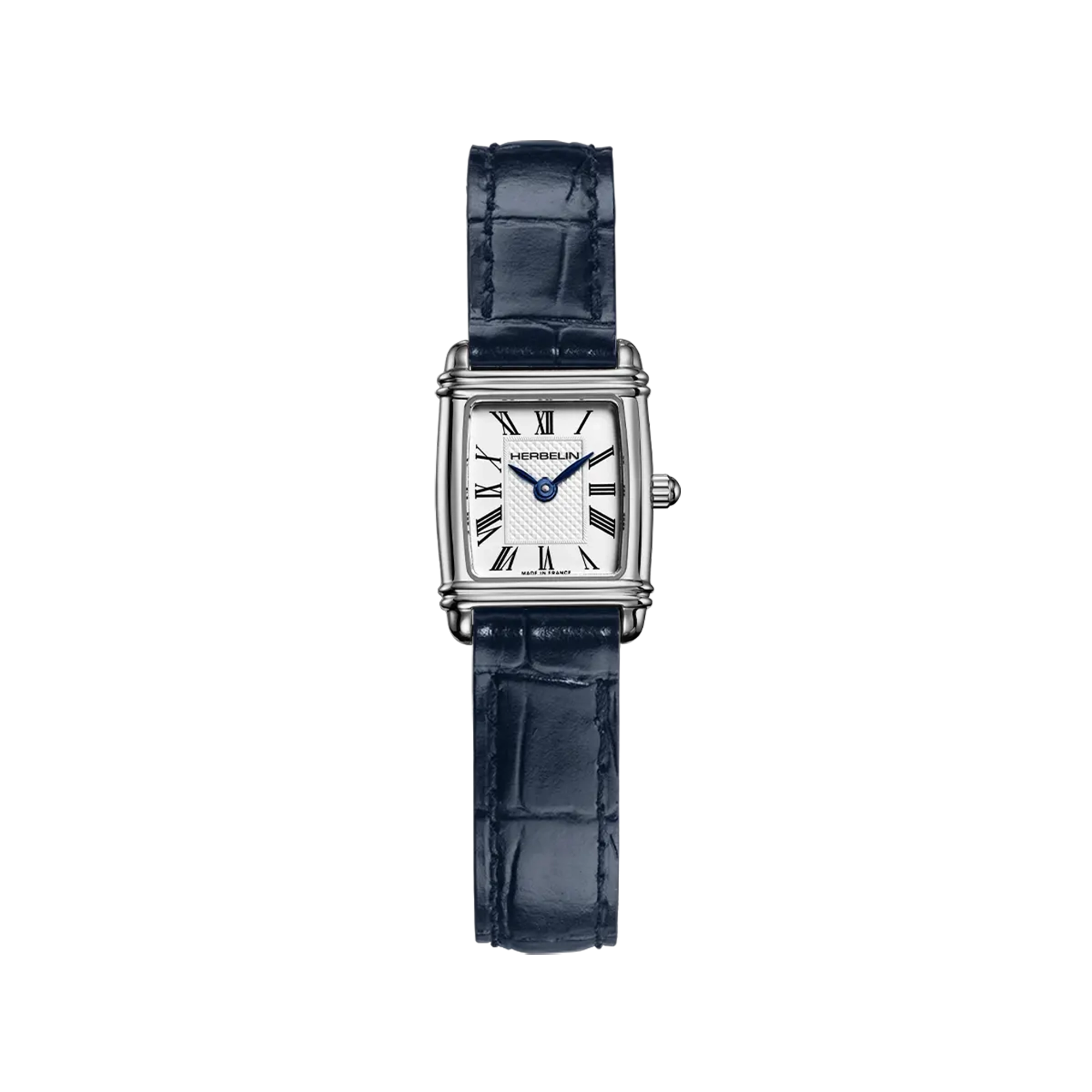 herbelin-art-d-co-tonneau-quartz-femme-acier-cadran-chiffres-romains-bracelet-cu image 1