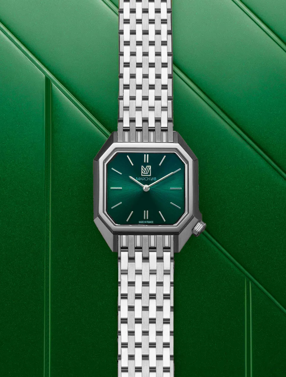 march-la-b-lady-mansart-forest-montre-femme-octogonale-26-mm-cadran-vert image 1