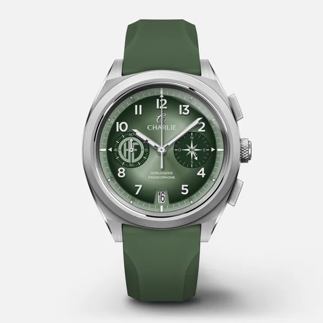 charlie-paris-grx-mecaquartz-chronographe-hf-salvia-montre-field-39mm image 1