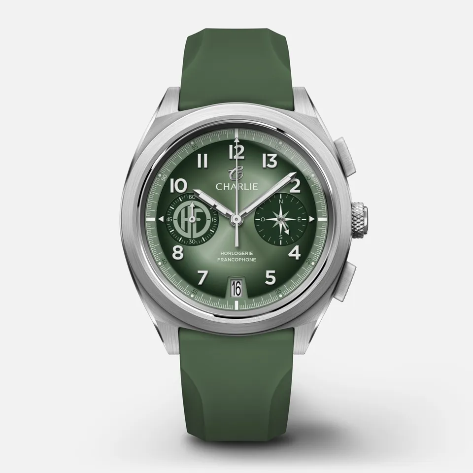 charlie-paris-grx-mecaquartz-chronographe-hf-salvia-montre-field-39mm image 1
