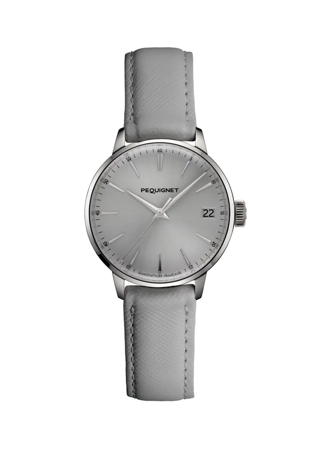pequignet-attitude-gris-planche-montre-femme-automatique-calibre-initial-avec-da image 1