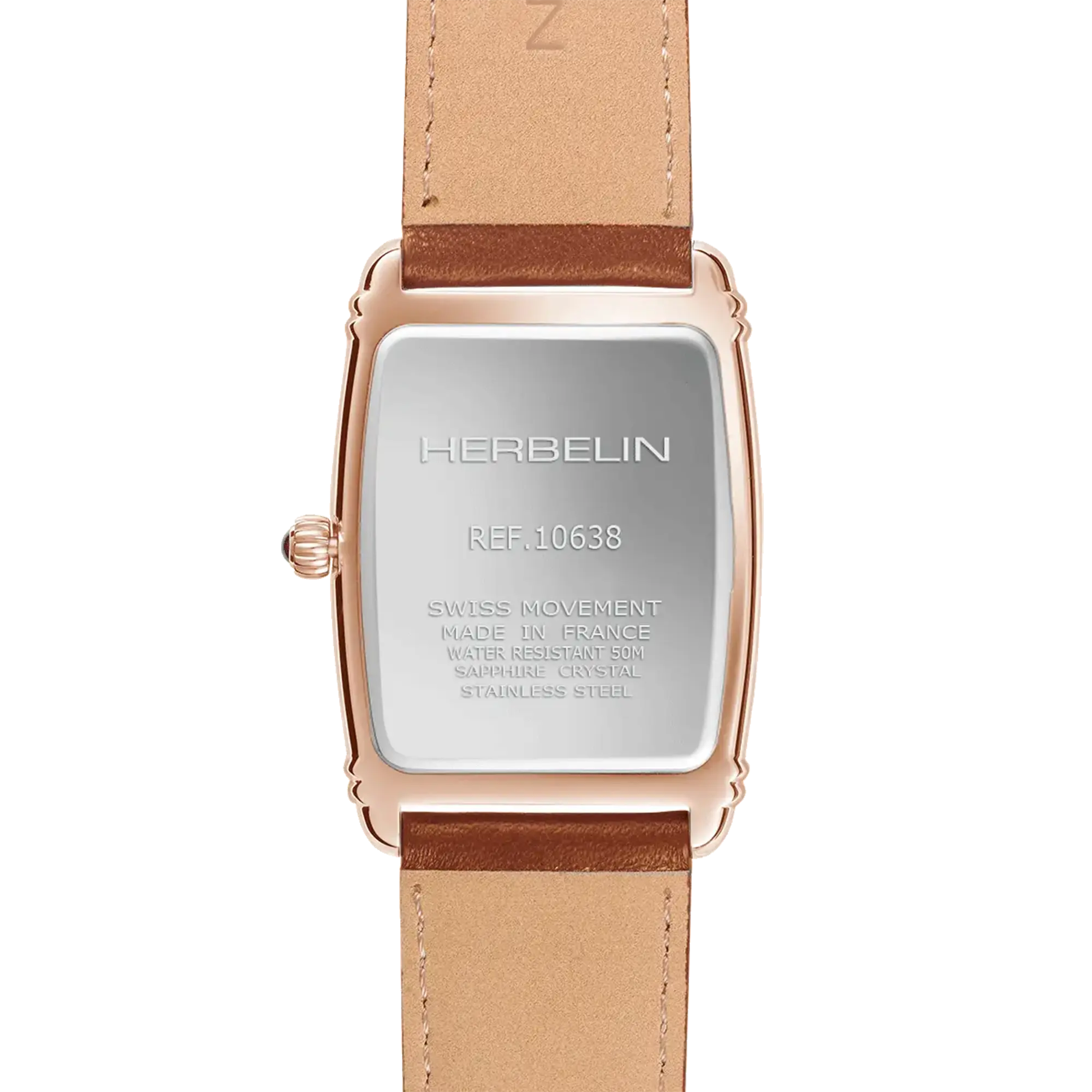 herbelin-art-d-co-petite-seconde-montre-quartz-pvd-or-rose-cuir image 4
