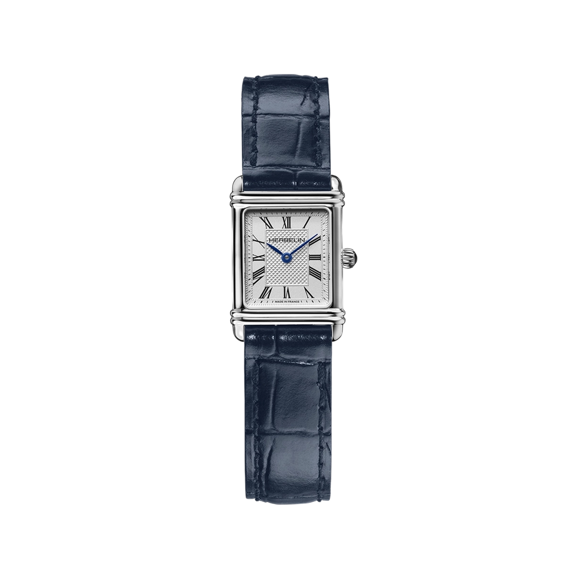 herbelin-art-d-co-quartz-montre-femme-acier-cuir-bleu-marine image 1