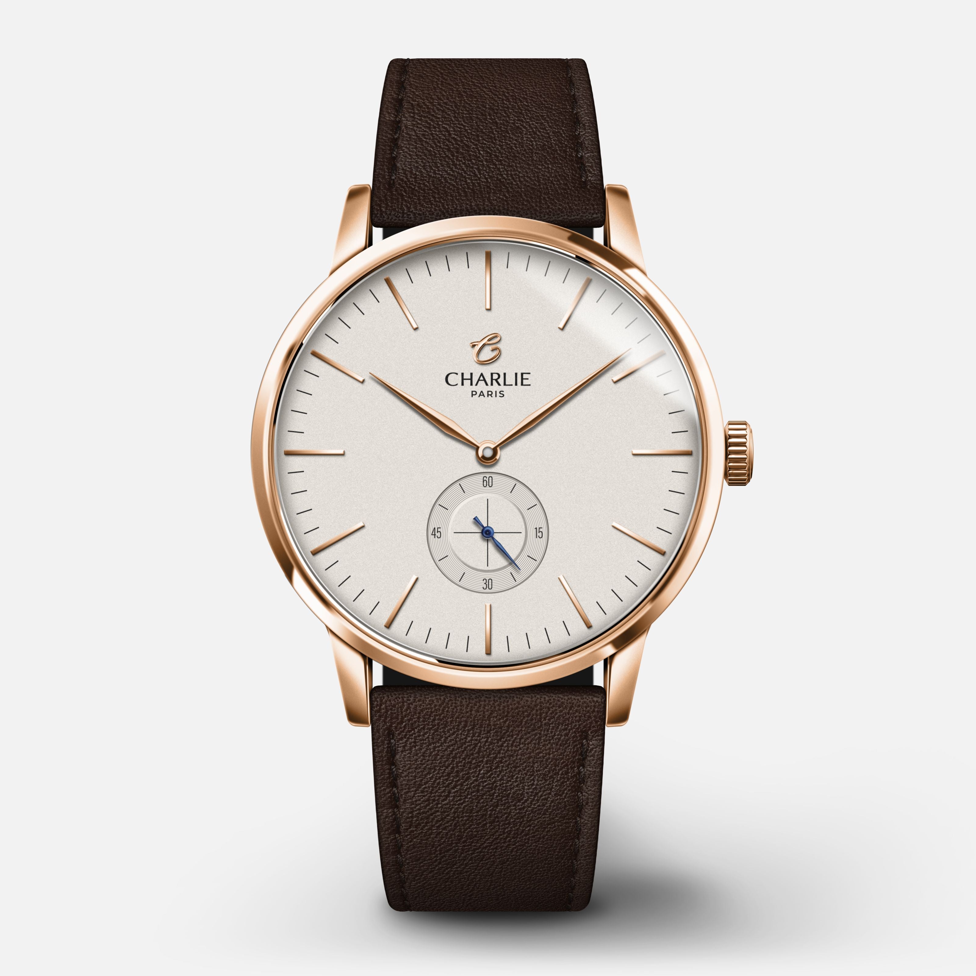 charlie-paris-horizon-montre-quartz-homme-39mm-blanc-dor-rose image 7