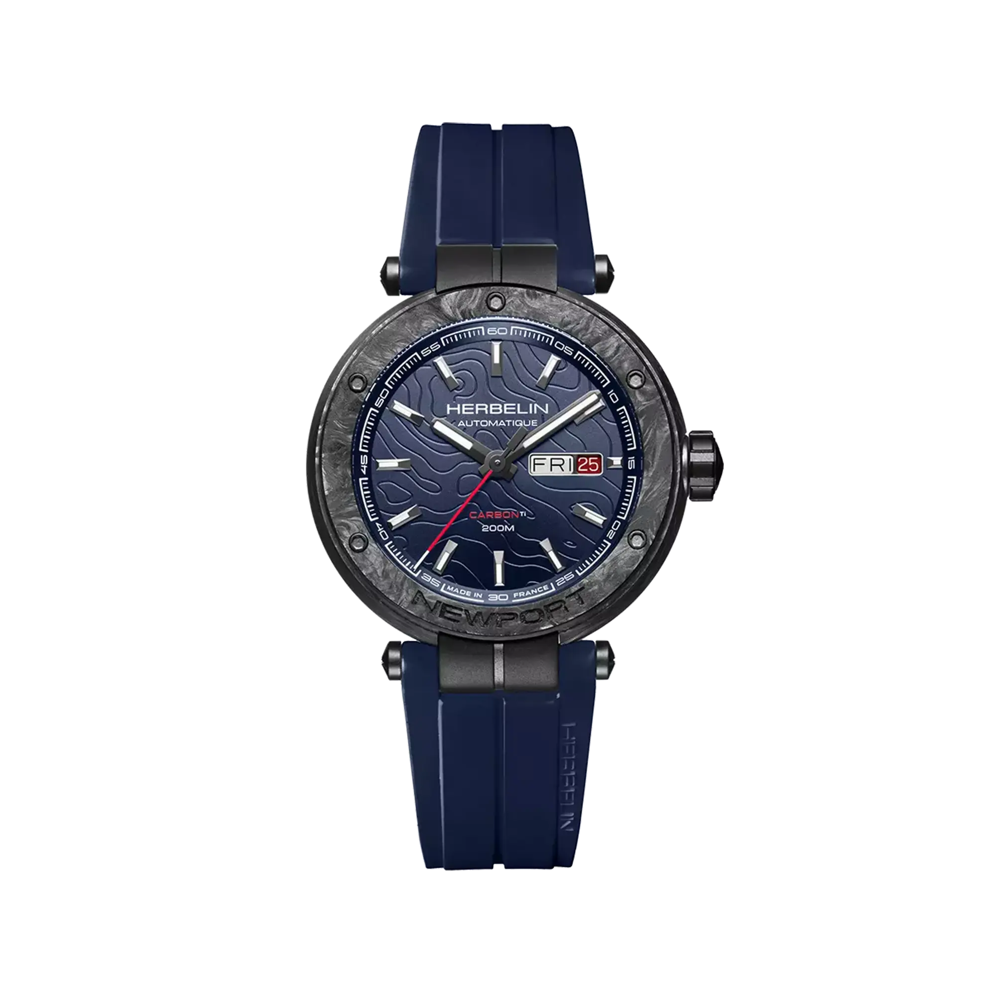 herbelin-newport-carbone-titane-automatique-bleu-43-mm-homme image 1