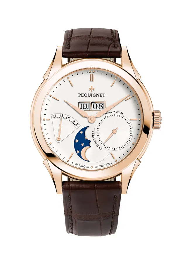 pequignet-royale-origine-montre-homme-or-ros-lune-grande-date image 1